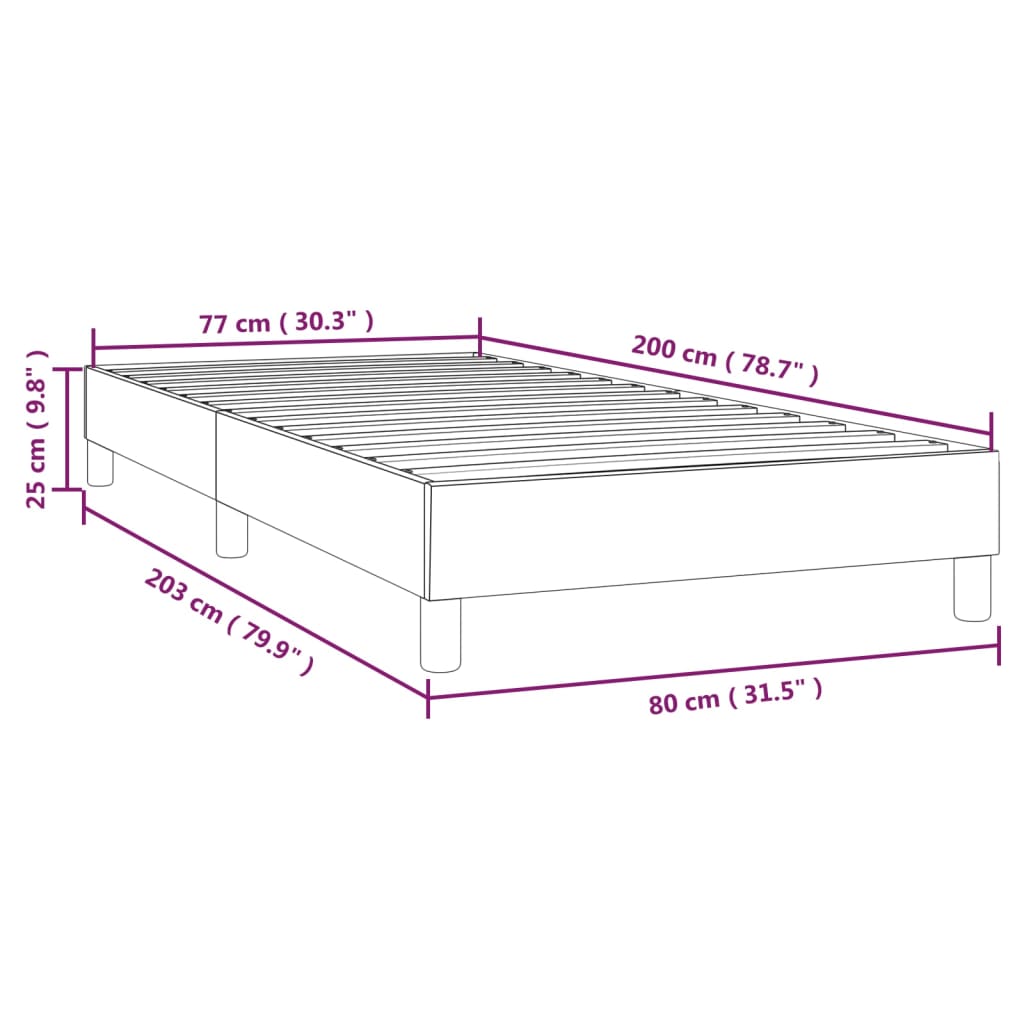Boxspring sengeramme 80x200 cm stof cremefarvet