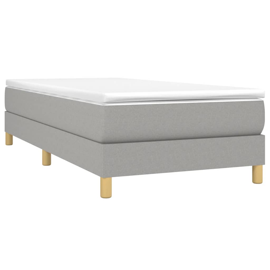 Boxspring sengeramme Lysegrå 90x190 cm Stof