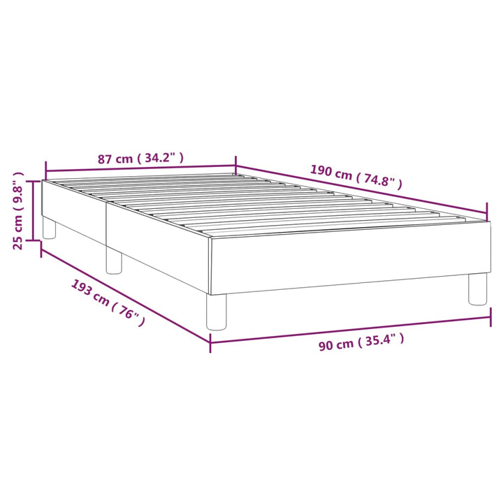 Boxspring sengeramme 90x190 cm stof sort