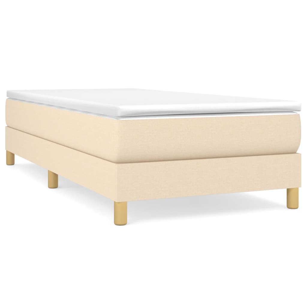 Boxspring sengeramme 90x190 cm stof cremefarvet