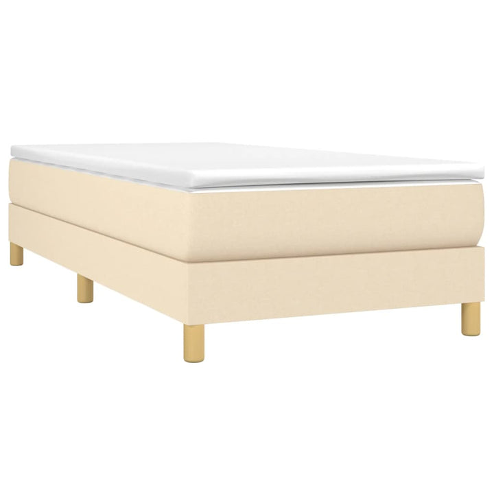 Boxspring sengeramme 90x190 cm stof cremefarvet