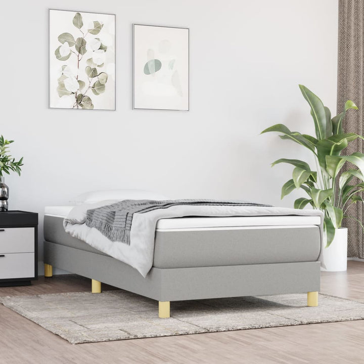 Boxspring sengeramme Lysegrå 90x200 cm Stof