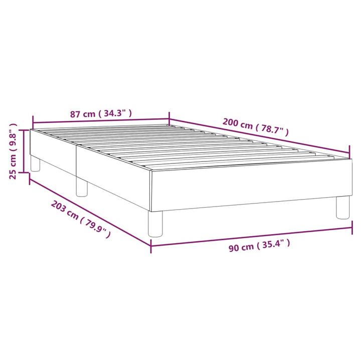 Boxspring sengeramme 90x200 cm stof gråbrun