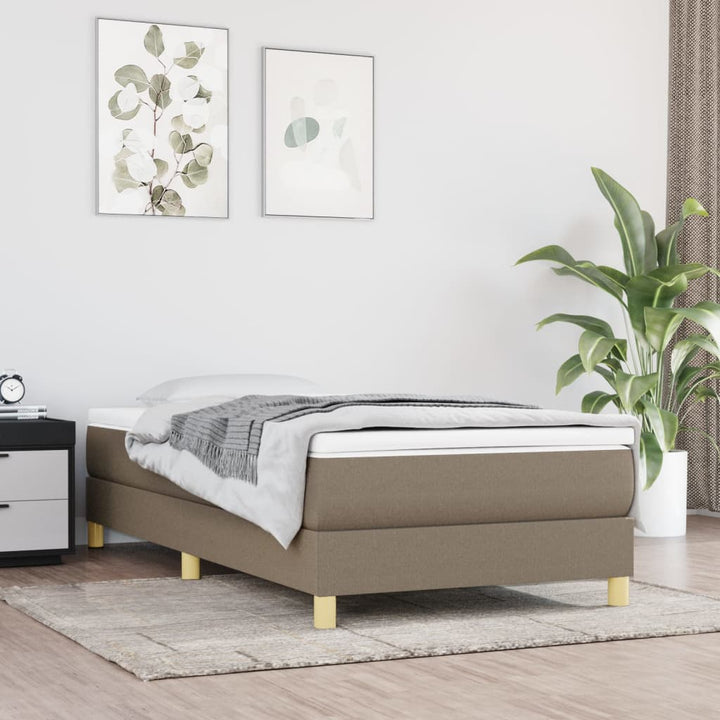 Boxspring sengeramme 90x200 cm stof gråbrun