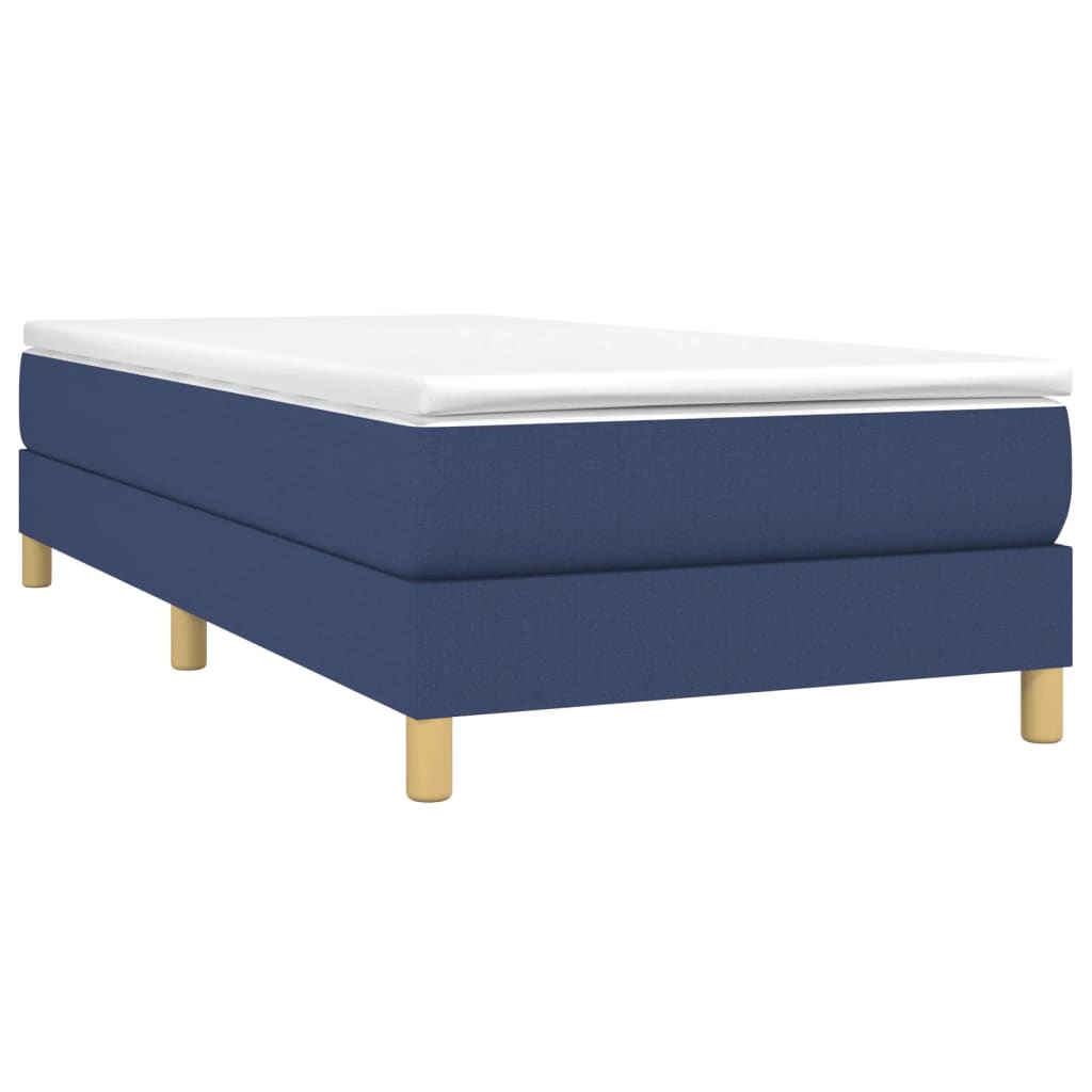 Boxspring sengeramme 90x200 cm stof blå