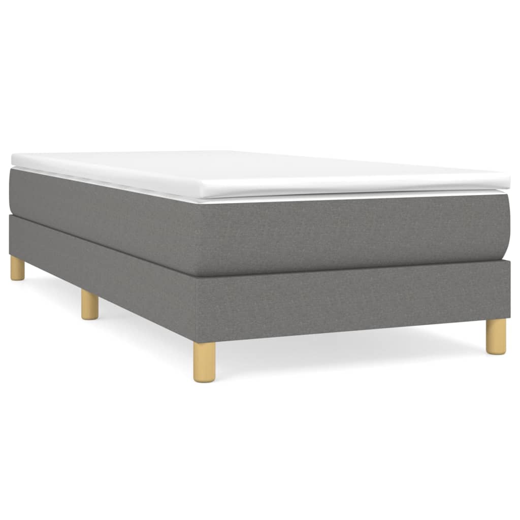 Boxspring sengeramme Mørkegrå 100x200 cm Stof