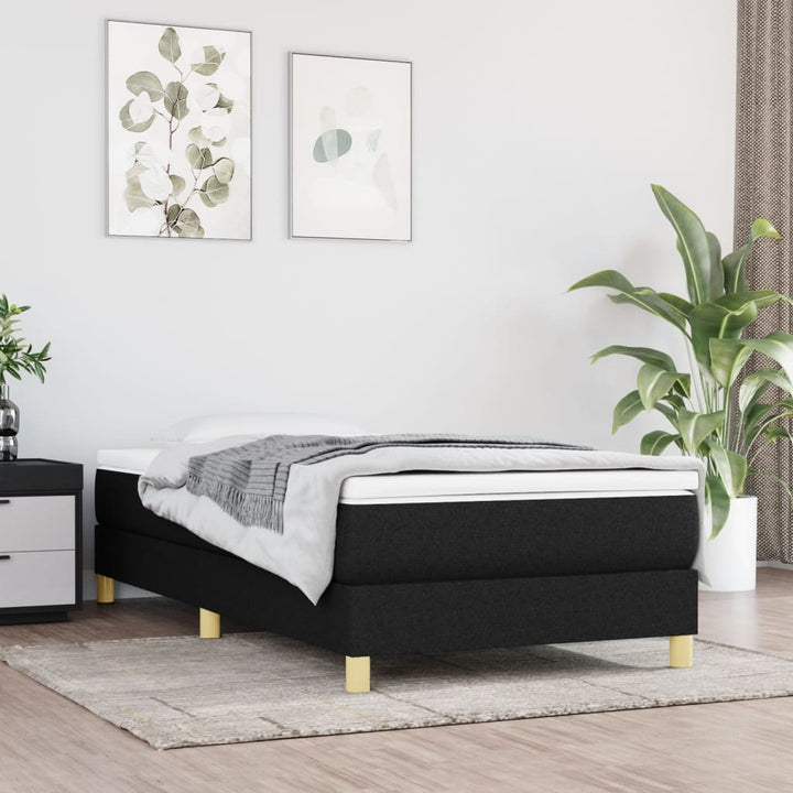 Boxspring sengeramme Sort 100x200 cm Stof