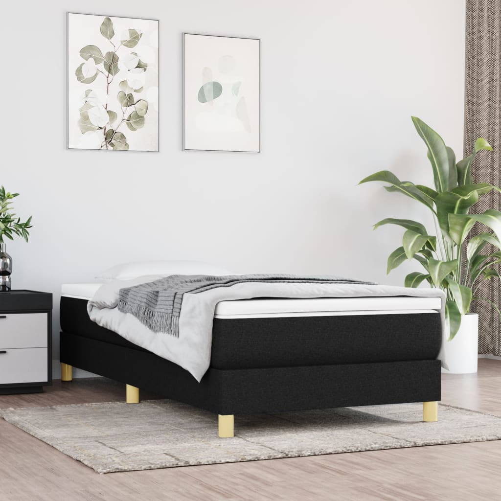 Boxspring sengeramme Sort 100x200 cm Stof