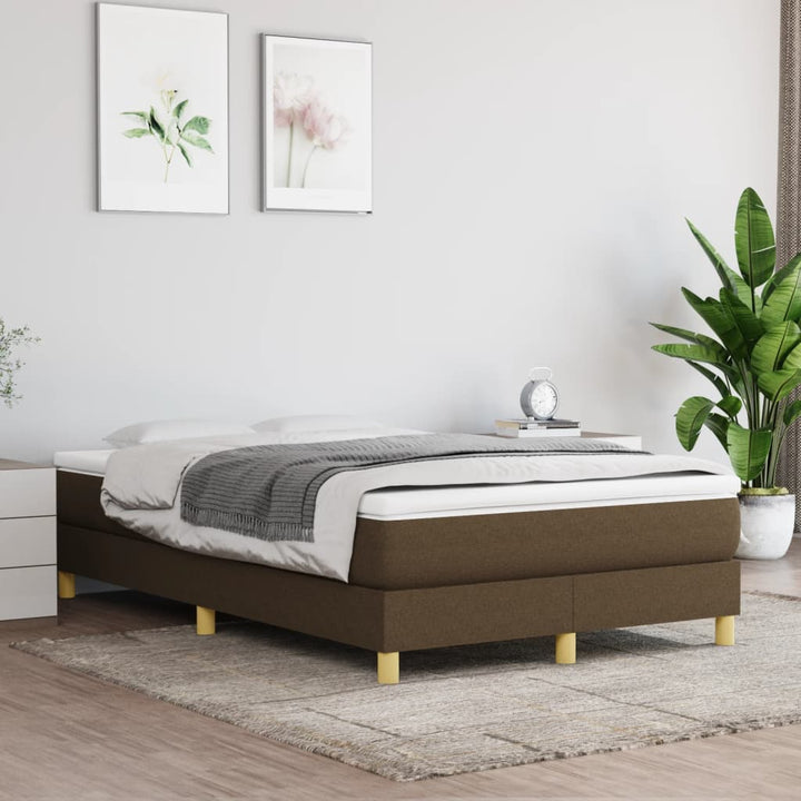 Boxspring sengeramme Mørkebrun 120x200 cm Stof