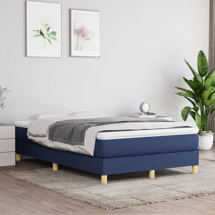 Boxspring sengeramme 120x200 cm stof blå