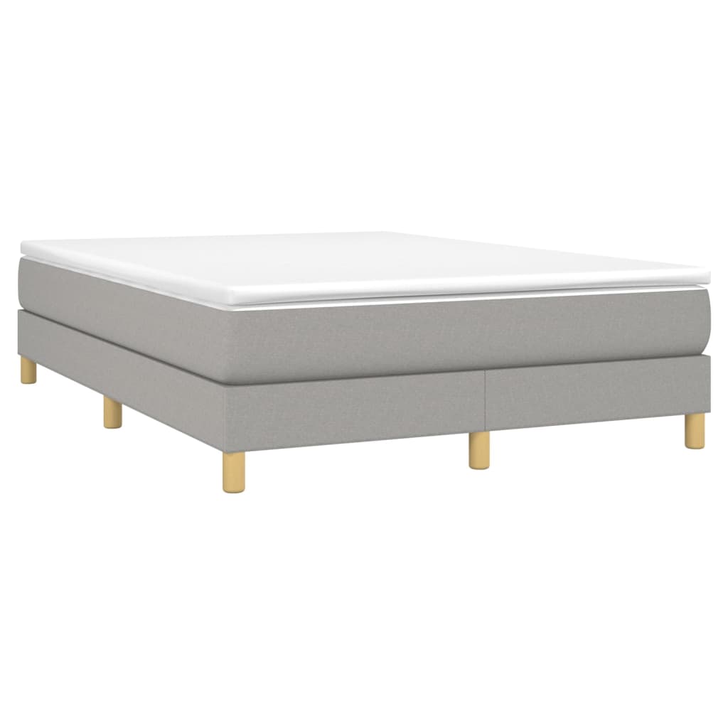 Boxspring sengeramme 140x190 cm stof lysegrå