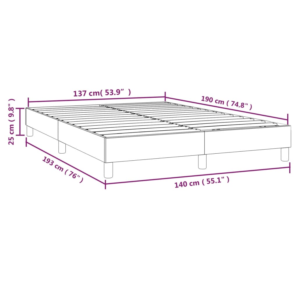 Boxspring sengeramme 140x190 cm stof mørkebrun