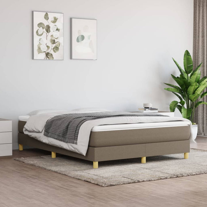 Boxspring sengeramme 140x190 cm stof gråbrun