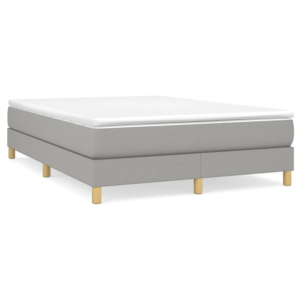 Boxspring sengeramme 140x200 cm stof lysegrå