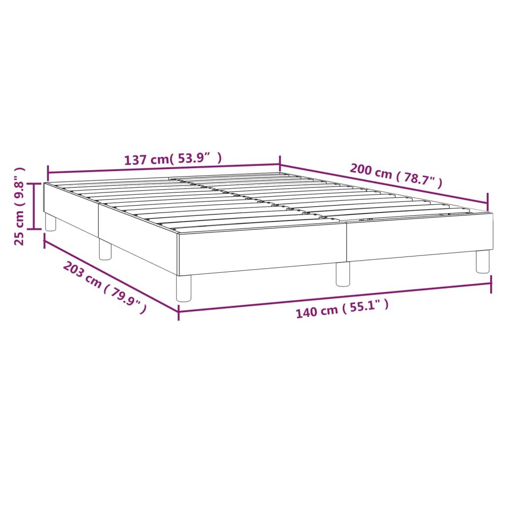 Boxspring sengeramme 140x200 cm stof mørkebrun