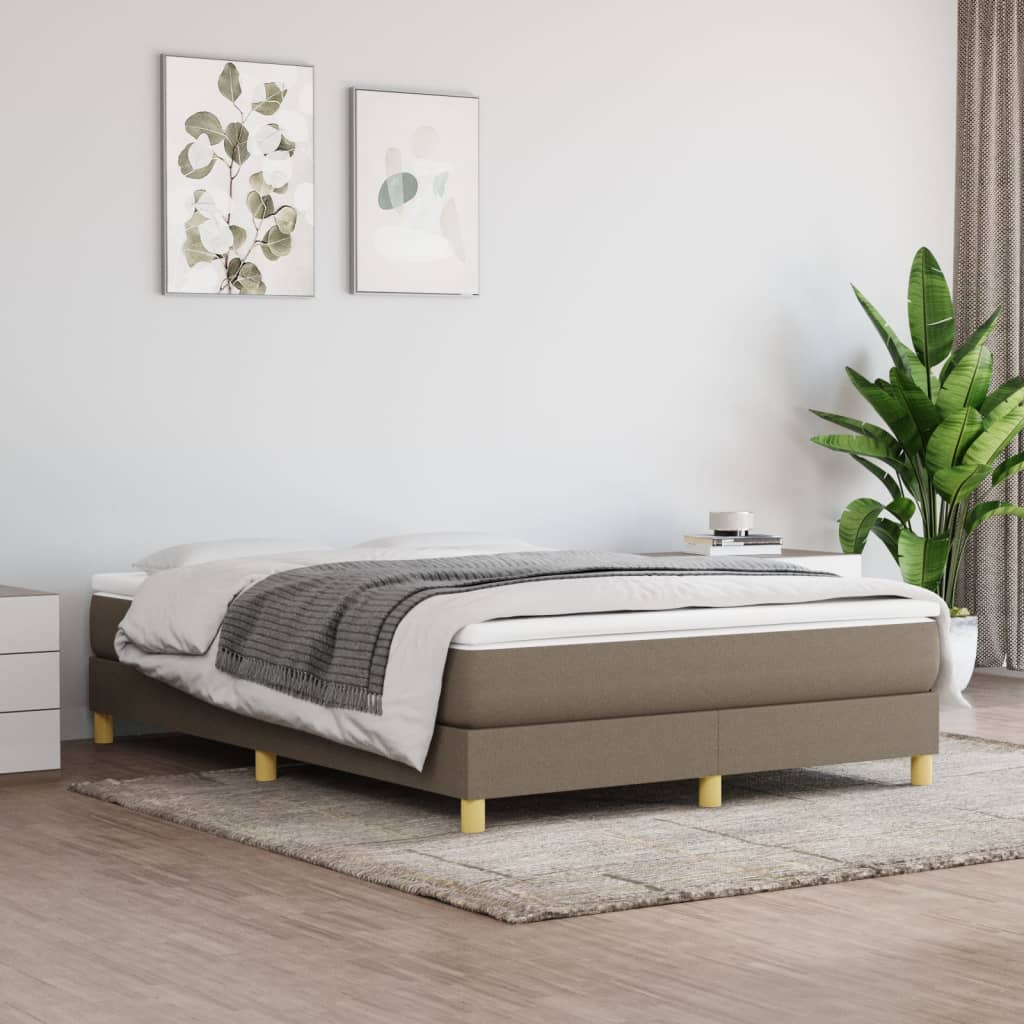 Boxspring sengeramme 140x200 cm stof gråbrun