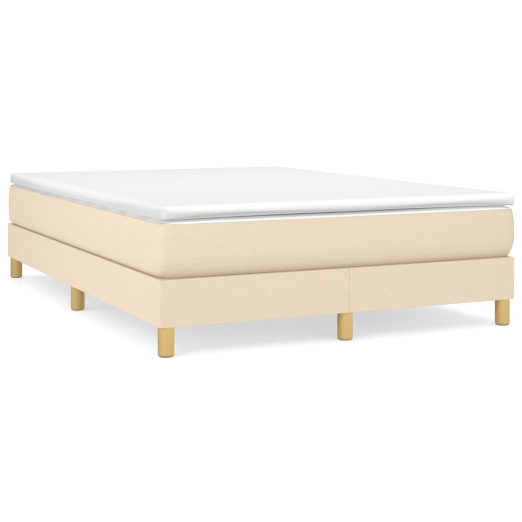 Boxspring sengeramme 140x200 cm stof cremefarvet