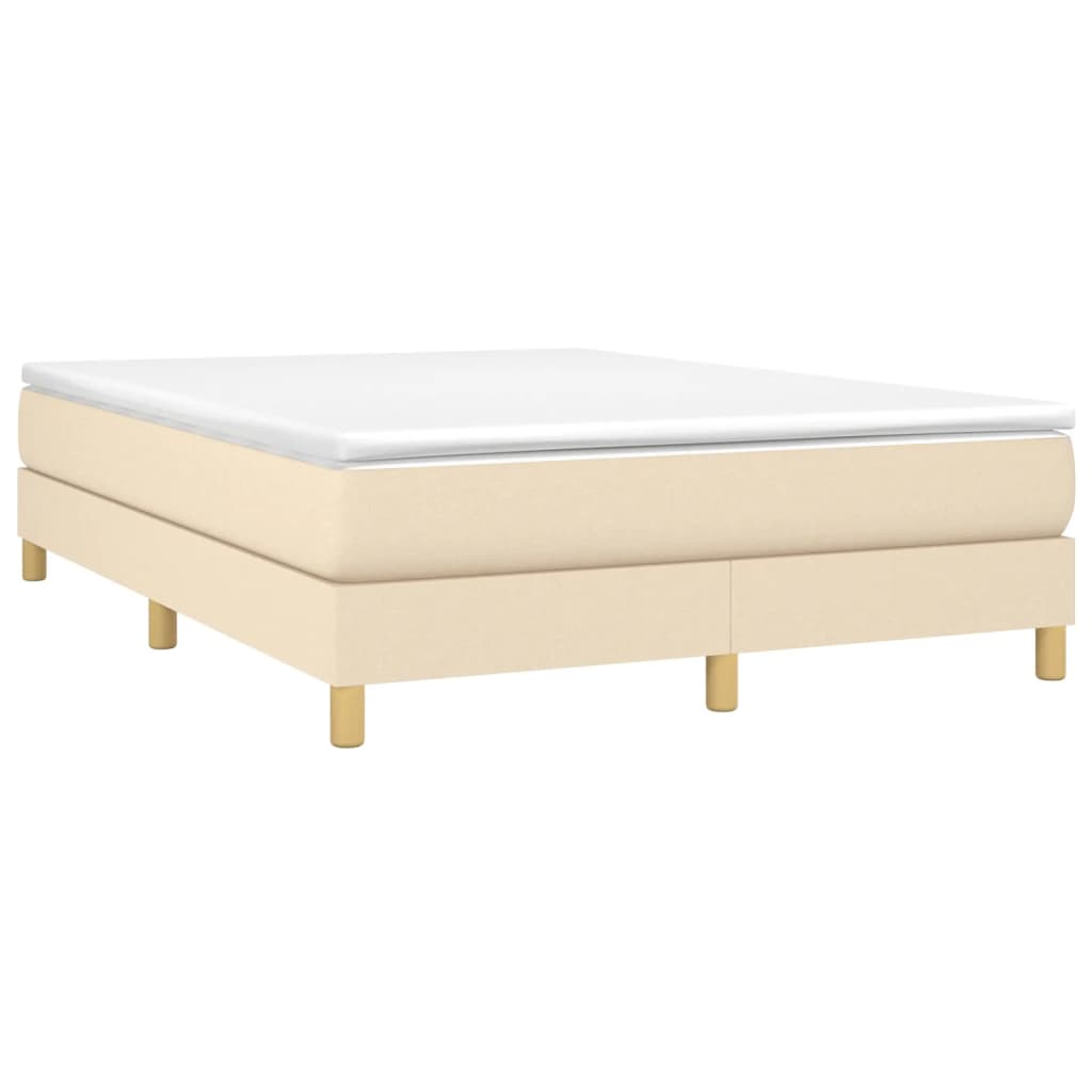 Boxspring sengeramme 140x200 cm stof cremefarvet