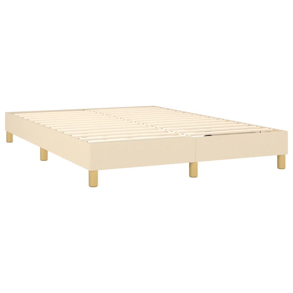 Boxspring sengeramme 140x200 cm stof cremefarvet