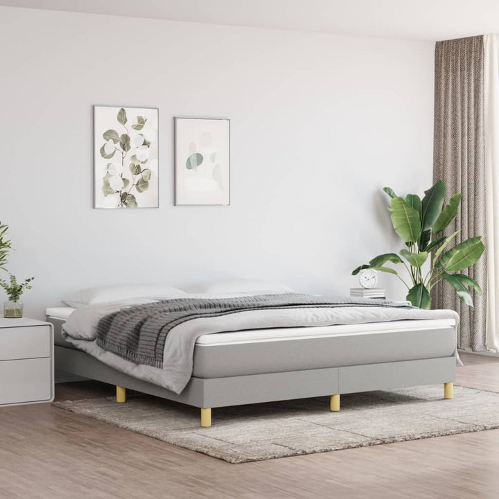 Boxspring sengeramme 160x200 cm stof lysegrå