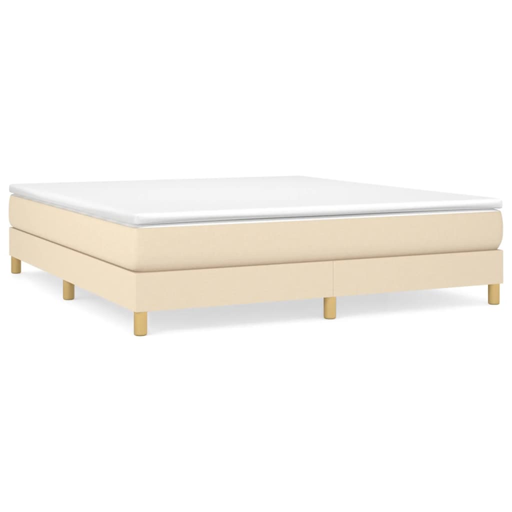 Boxspring sengeramme 160x200 cm stof cremefarvet