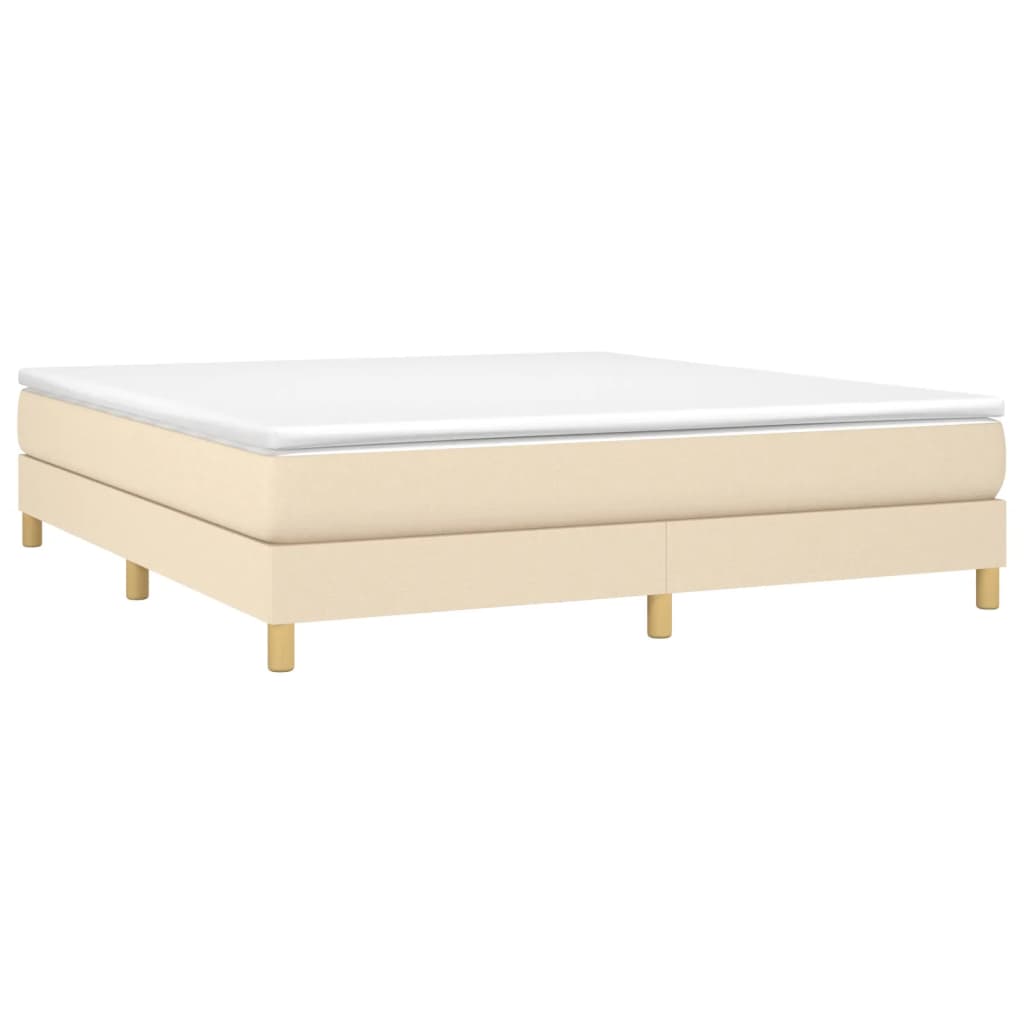 Boxspring sengeramme 160x200 cm stof cremefarvet