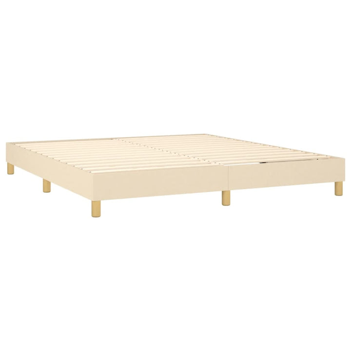 Boxspring sengeramme 160x200 cm stof cremefarvet