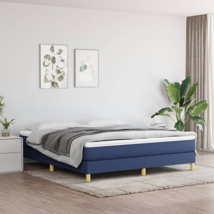 Boxspring sengeramme 160x200 cm stof blå