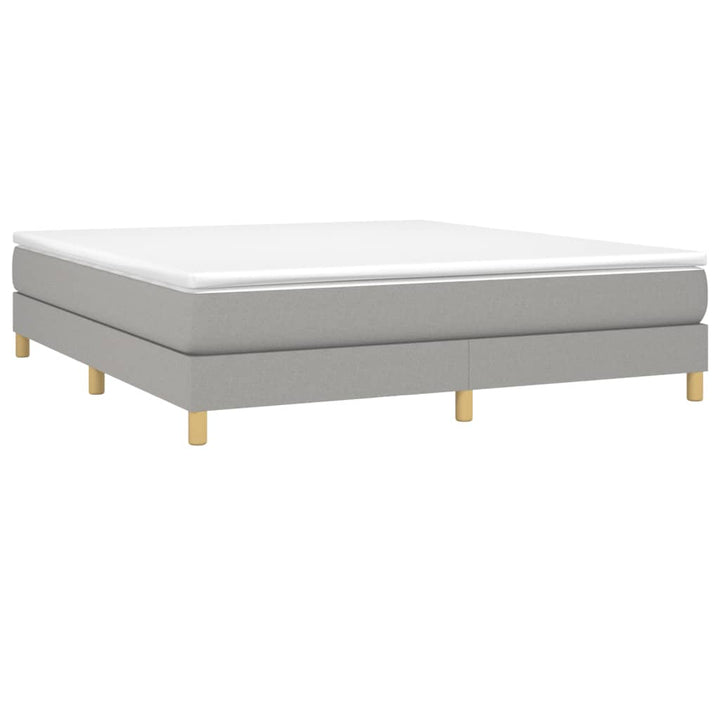 Boxspring sengeramme 180x200 cm stof lysegrå