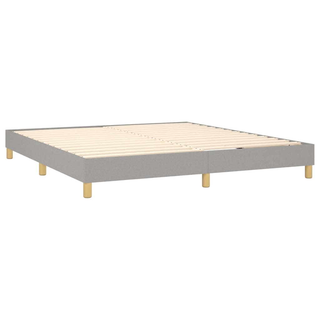 Boxspring sengeramme 180x200 cm stof lysegrå