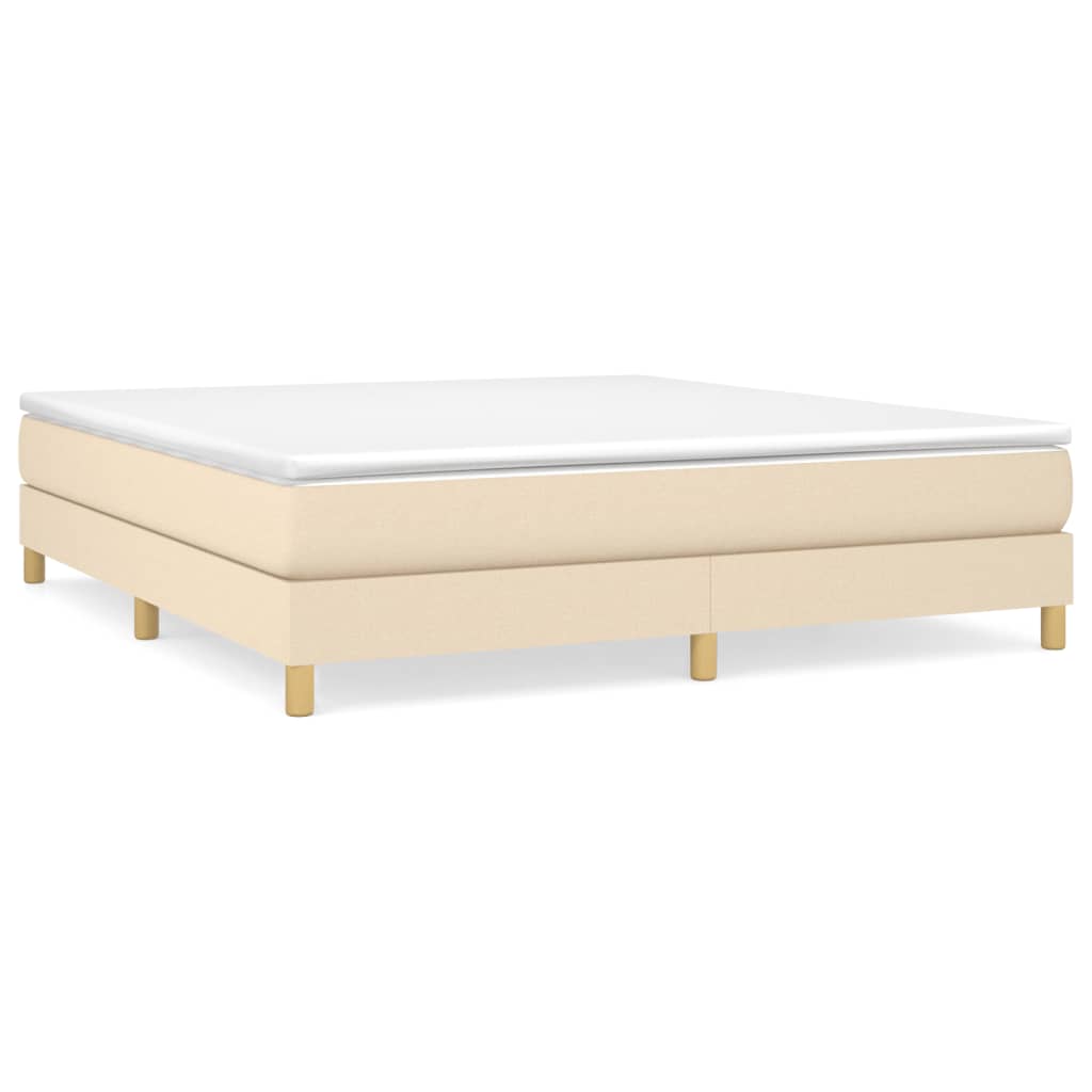 Boxspring sengeramme 180x200 cm stof cremefarvet