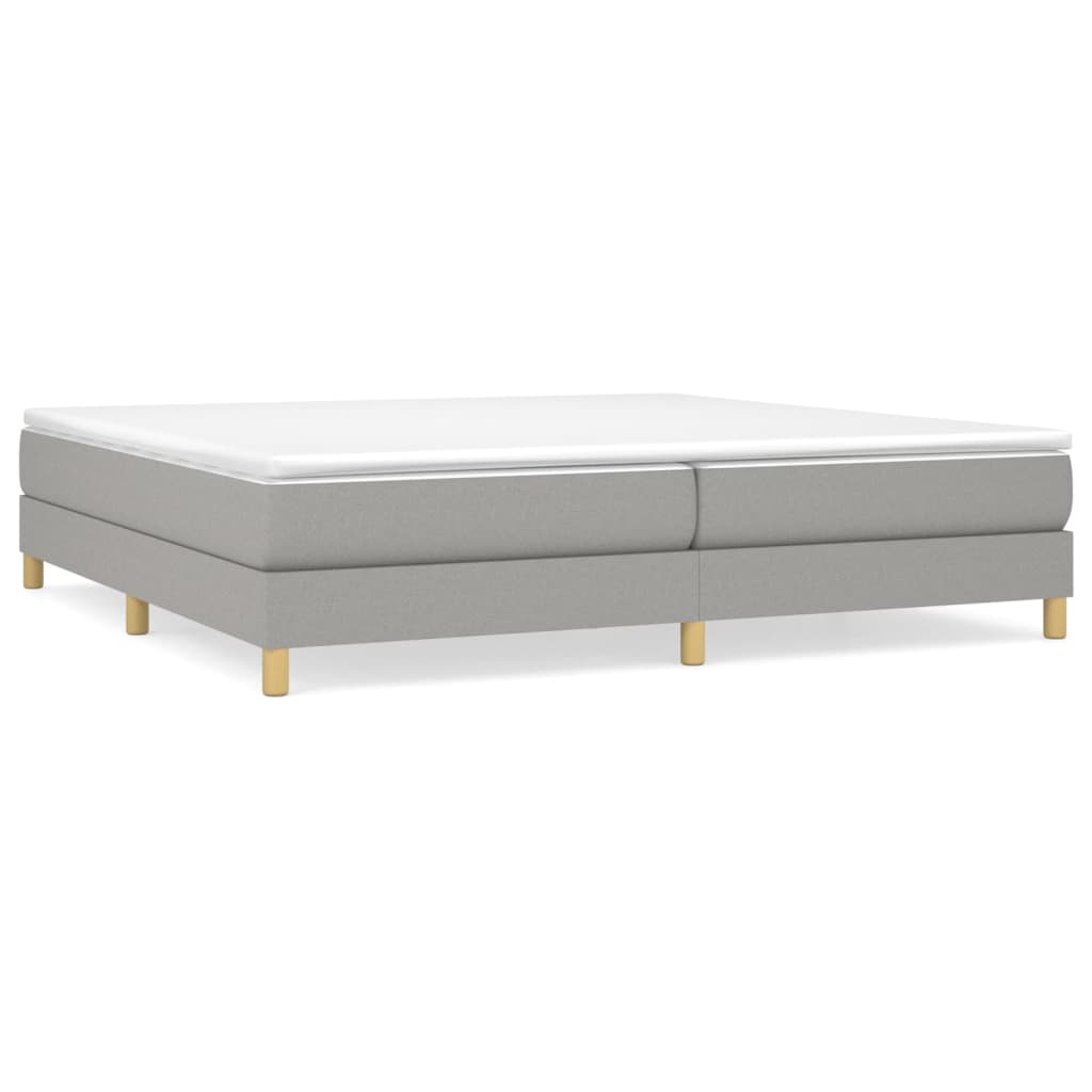 Boxspring sengeramme 200x200 cm stof lysegrå
