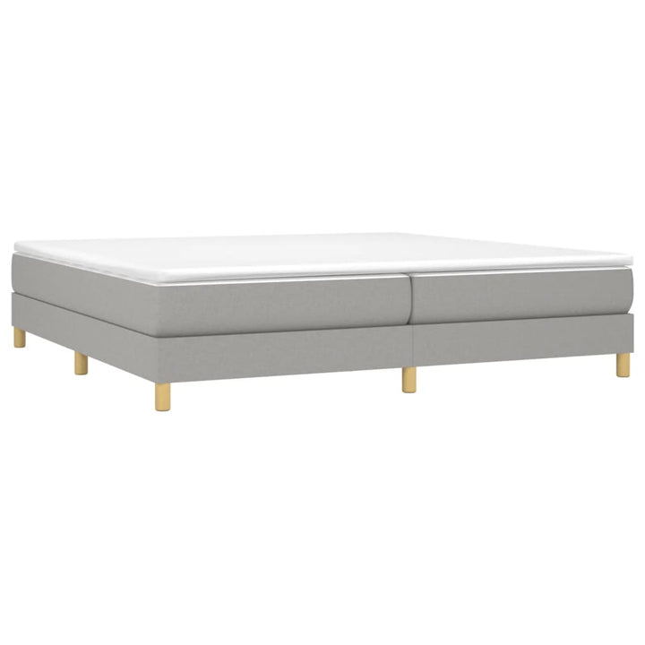 Boxspring sengeramme 200x200 cm stof lysegrå
