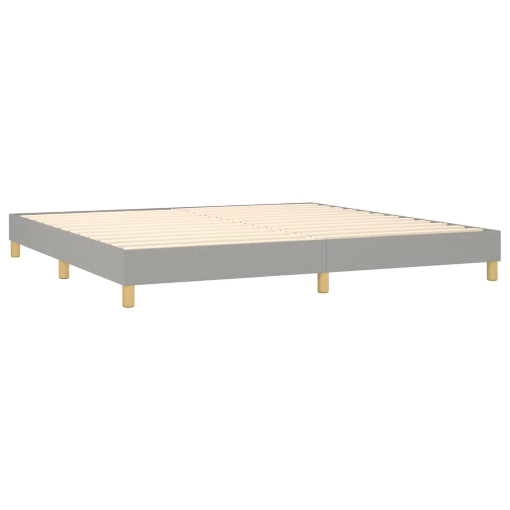 Boxspring sengeramme 200x200 cm stof lysegrå