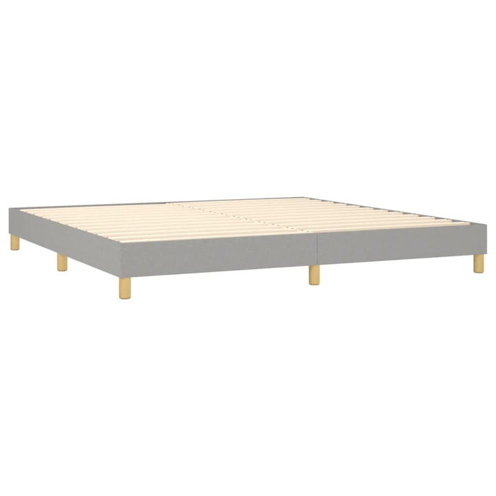Boxspring sengeramme 200x200 cm stof lysegrå