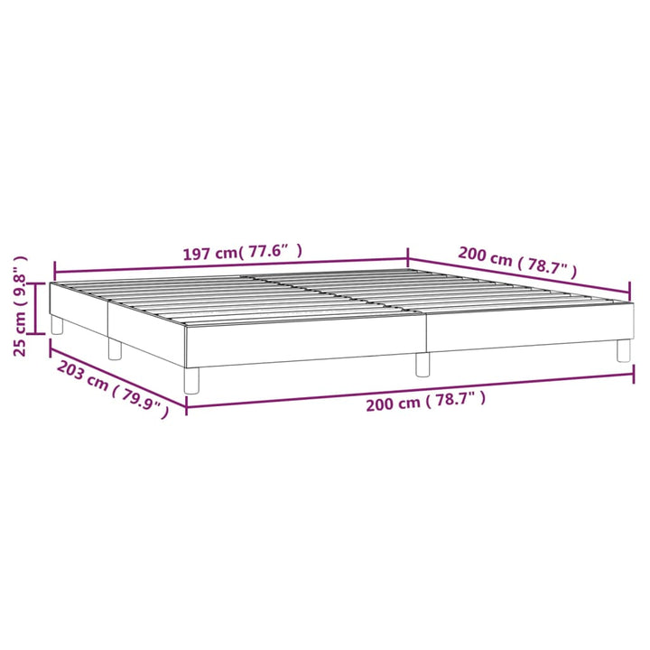Boxspring sengeramme 200x200 cm stof lysegrå