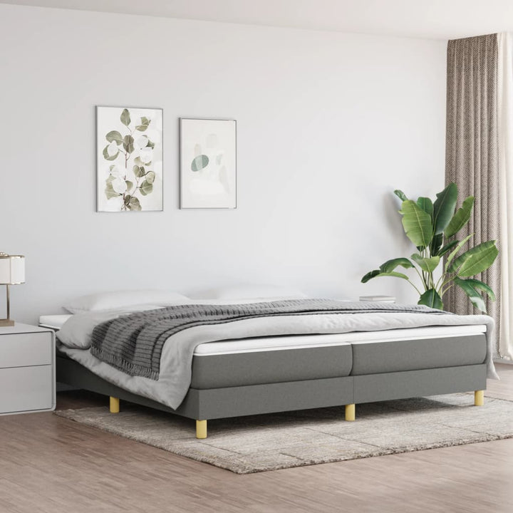 Boxspring sengeramme 200x200 cm stof mørkegrå