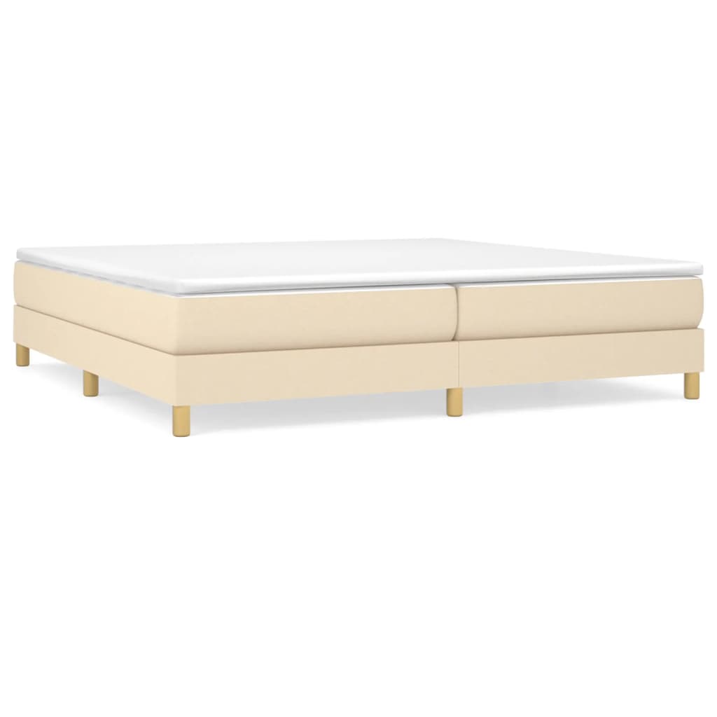 Boxspring sengeramme 200x200 cm stof cremefarvet