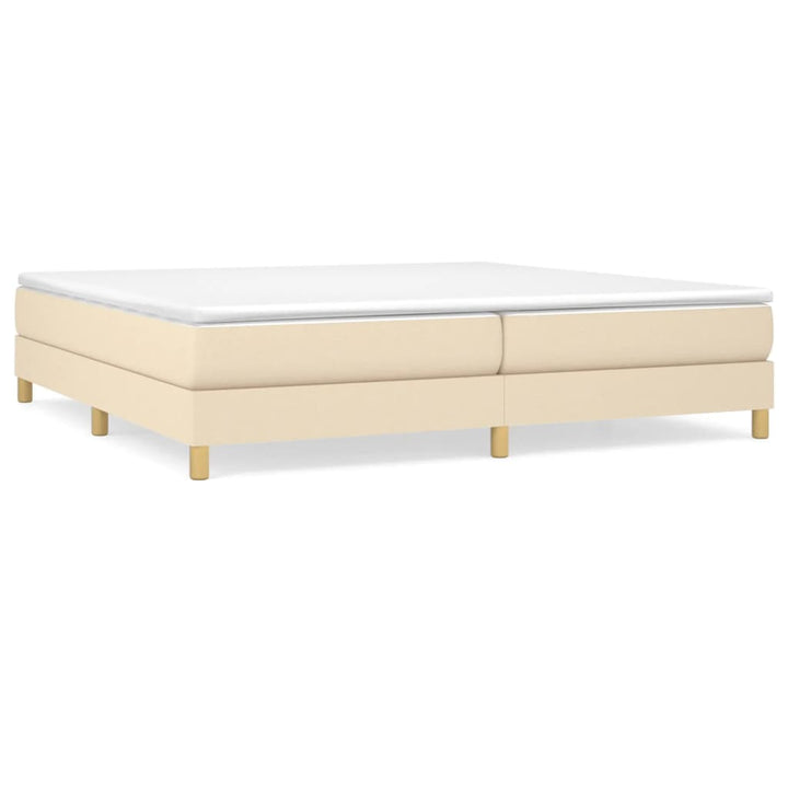 Boxspring sengeramme 200x200 cm stof cremefarvet