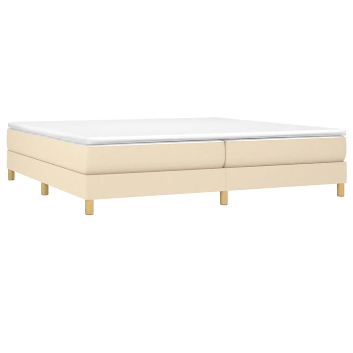 Boxspring sengeramme 200x200 cm stof cremefarvet