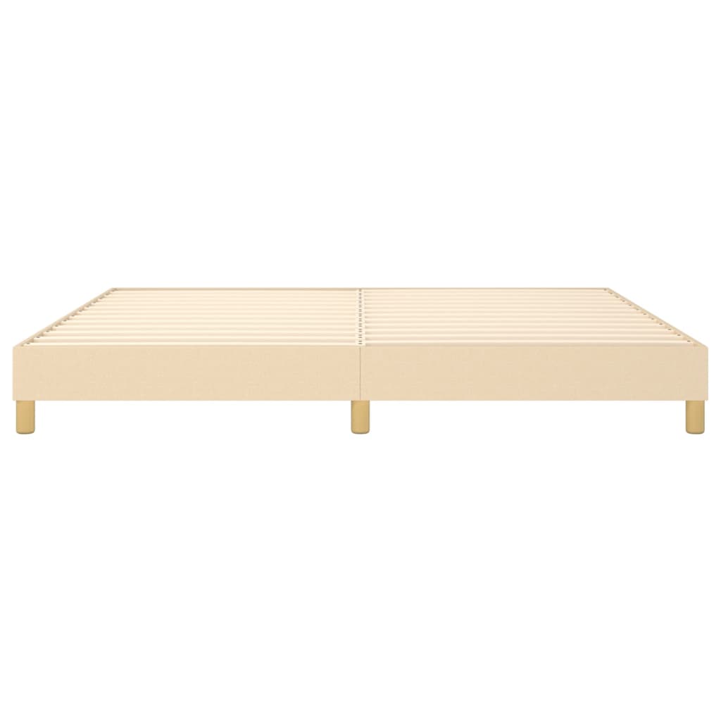 Boxspring sengeramme 200x200 cm stof cremefarvet