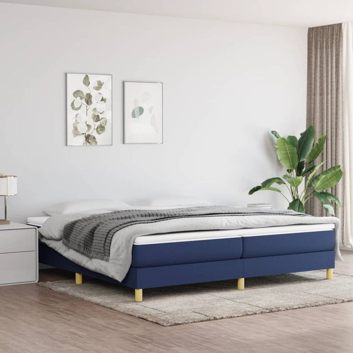 Boxspring sengeramme 200x200 cm stof blå