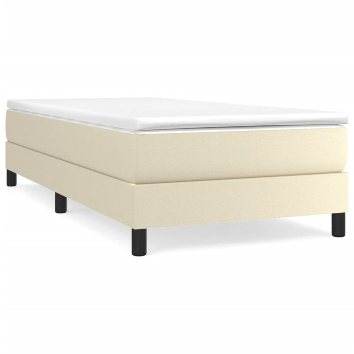 Boxspring sengeramme 80x200 cm kunstlæder cremefarvet