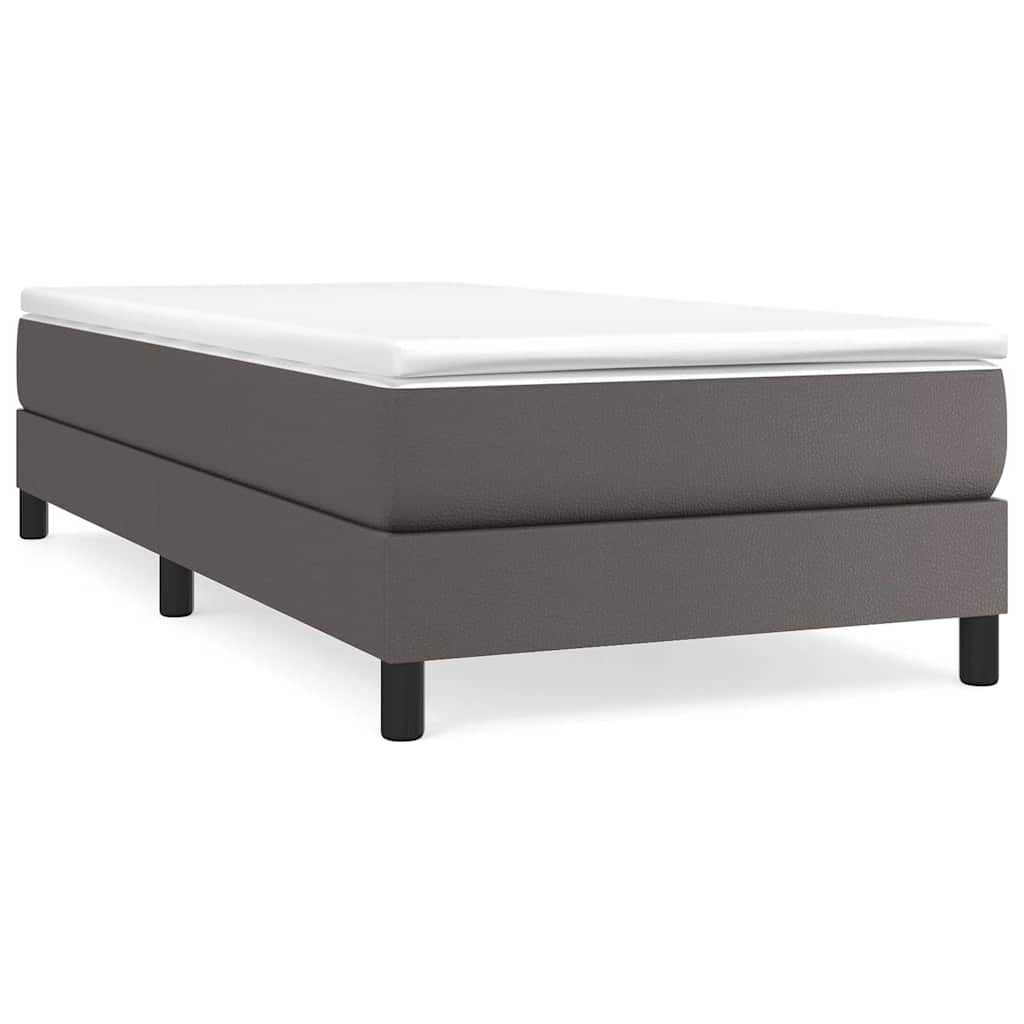 Boxspring sengeramme 80x200 cm kunstlæder grå