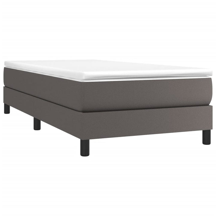 Boxspring sengeramme 80x200 cm kunstlæder grå