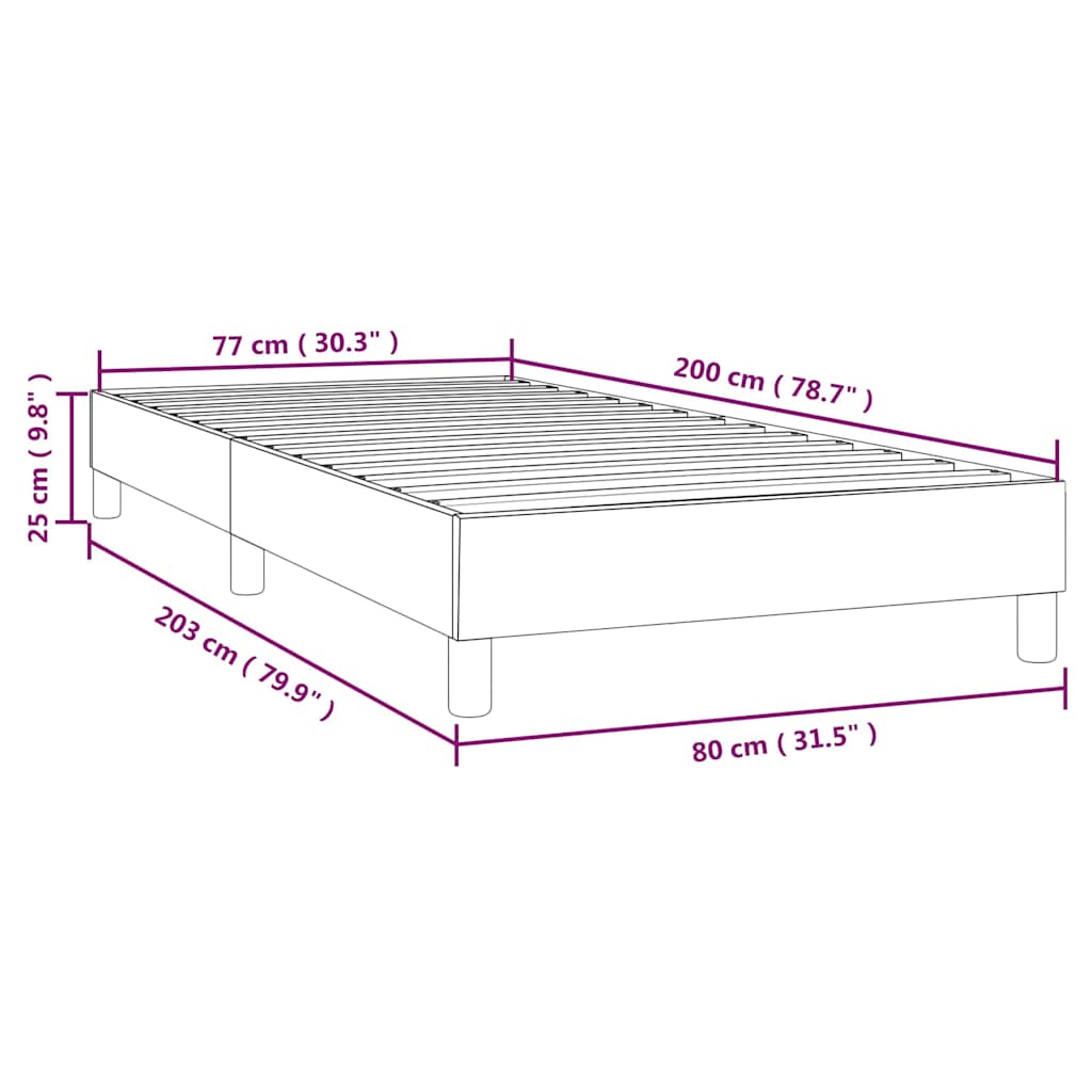 Boxspring sengeramme 80x200 cm kunstlæder grå