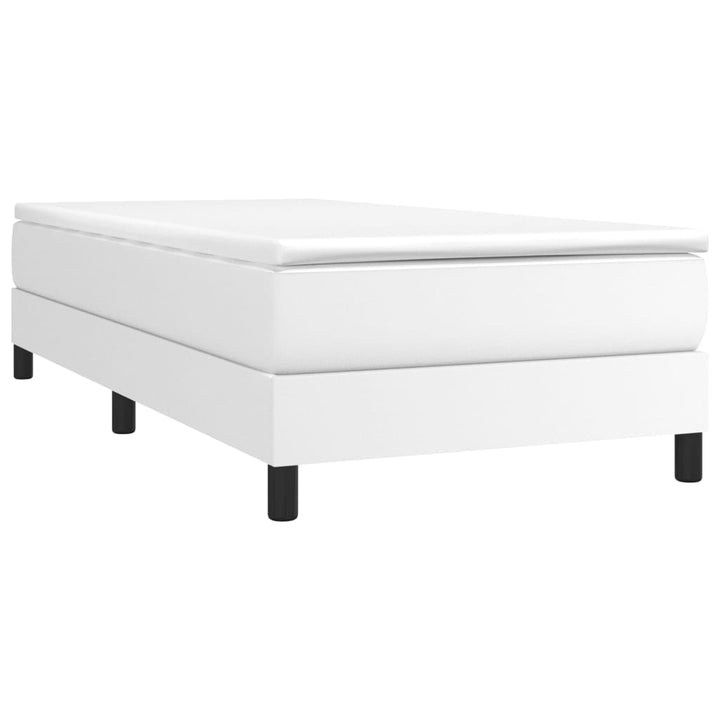 Boxspring sengeramme 90x190 cm kunstlæder hvid
