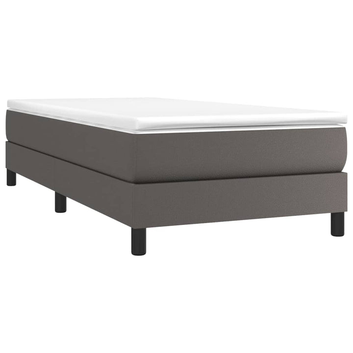 Boxspring sengeramme 90x190 cm kunstlæder grå