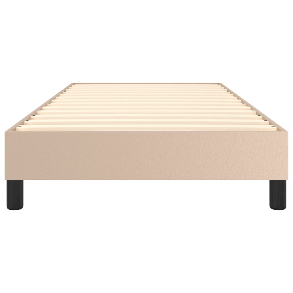 Boxspring sengeramme 90x190 cm kunstlæder cappuccinofarvet