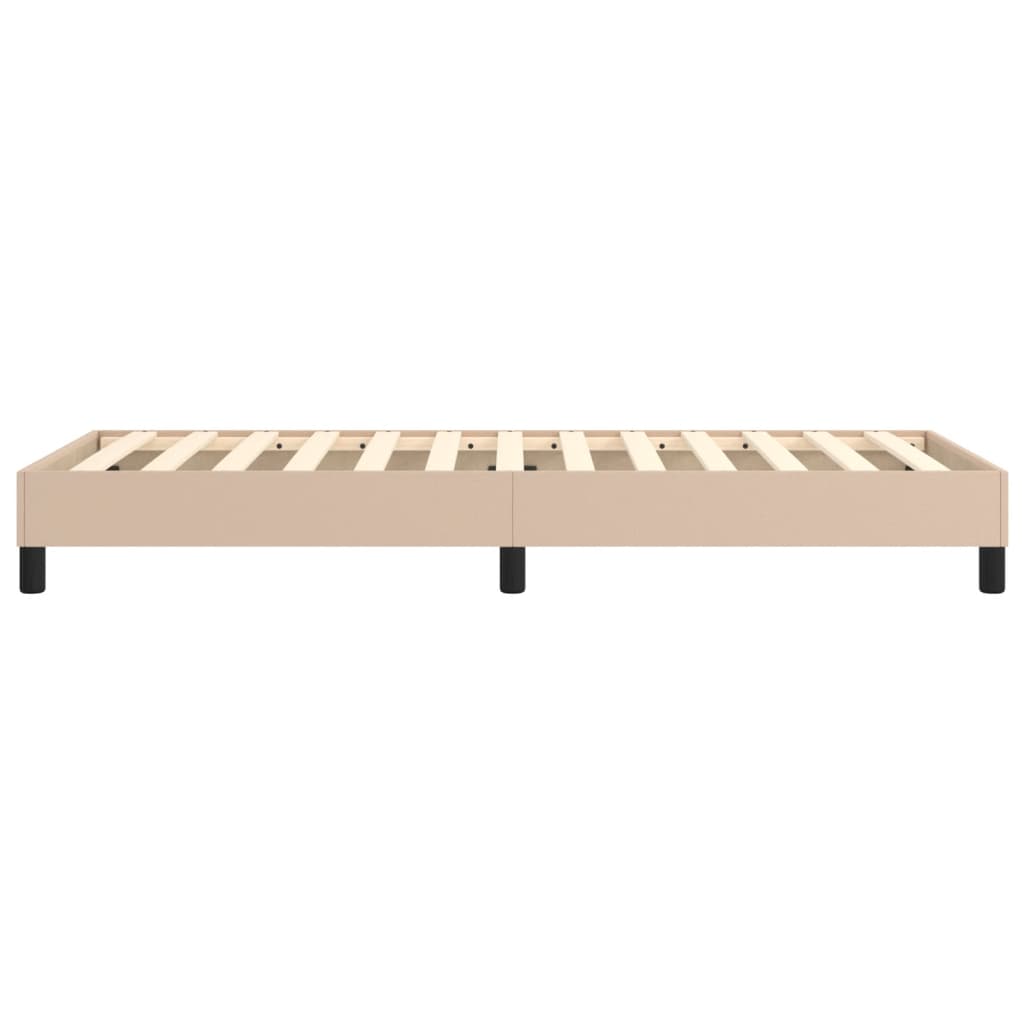 Boxspring sengeramme 90x190 cm kunstlæder cappuccinofarvet